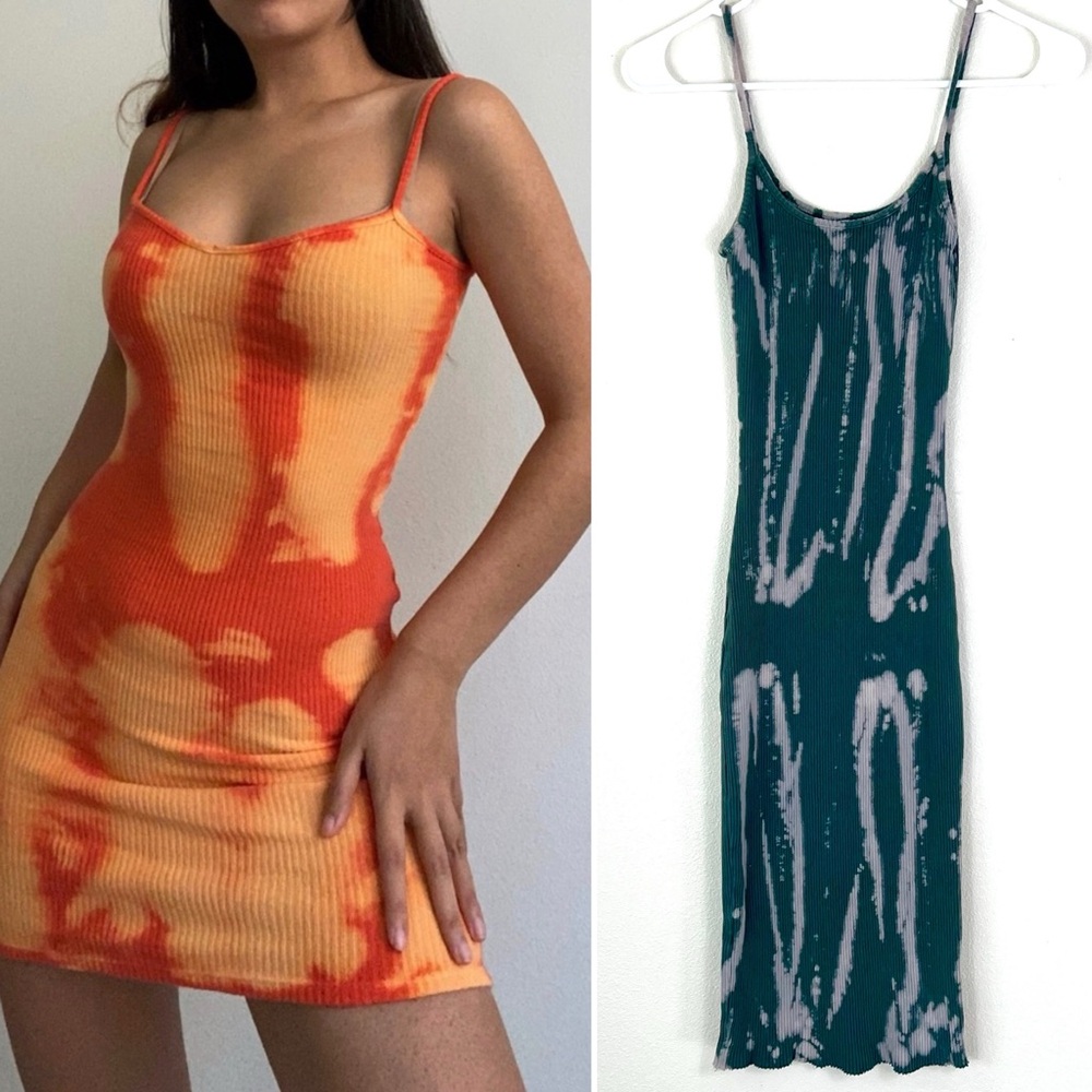Briavia tie-dye ribbed bodycon dress size small